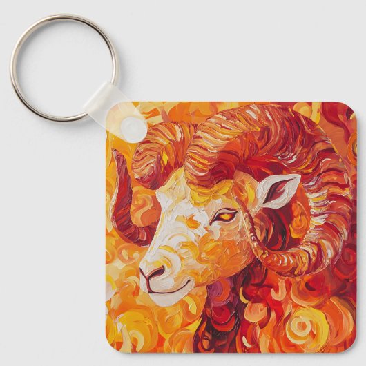 Vurig Zon Capricorn Geest Sleutelhanger (Voorkant)