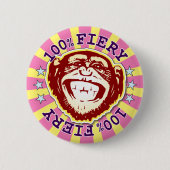 Vurige 100% Funny Monkey Badge Ronde Button 5,7 Cm (Voorkant)