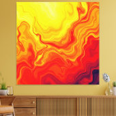 Vurige Abstracte flow art Canvas Afdruk (Insitu (Woonkamer))