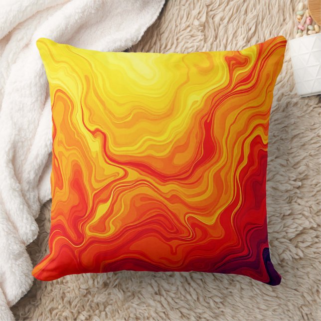 Vurige Abstracte flow art Kussen (Deken)