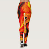 Vurige Abstracte Wervelingen van Emotie Leggings (Achterkant)