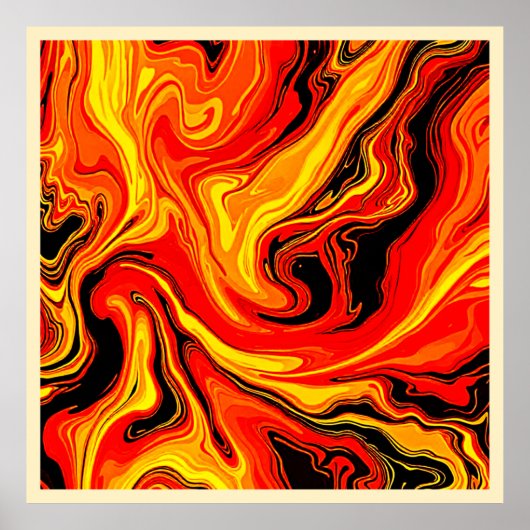 Vurige Abstracte Wervelingen van Emotie Poster (Voorkant)