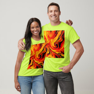 Vurige Abstracte Wervelingen van Emotie T-shirt
