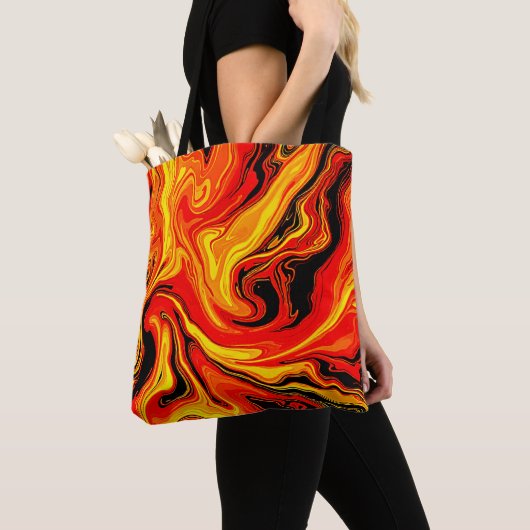 Vurige Abstracte Wervelingen van Emotie Tote Bag (Dichtbij)