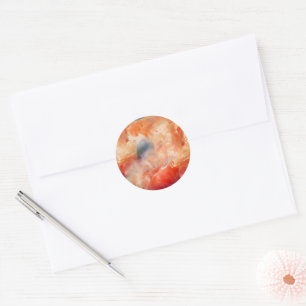 Vurige aders van vloeibaar marmer ronde sticker