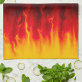 Vurige BBQ Keuken Vlammen - Custom Steak House Theedoek (Gevouwen)