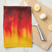 Vurige BBQ Keuken Vlammen - Custom Steak House Theedoek (Quarter Fold)