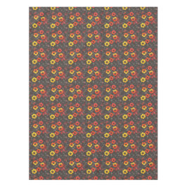 Vurige bloemen op een donkere achtergrond tafelkleed