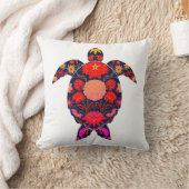 Vurige Bloemige Zeeschildpad Kussen (Deken)