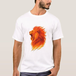 Vurige brullende leeuwenkop illustratie t-shirt