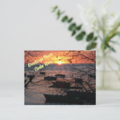 Vurige Costa Ricaanse zonsondergang in Tamarindo Briefkaart (Staand voorkant)