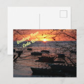 Vurige Costa Ricaanse zonsondergang in Tamarindo Briefkaart (Voorkant / Achterkant)