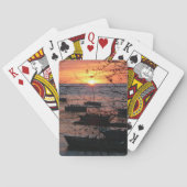 Vurige Costa Ricaanse zonsondergang in Tamarindo Pokerkaarten (Achterkant)