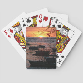 Vurige Costa Ricaanse zonsondergang in Tamarindo Pokerkaarten