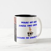 Vurige Costa Ricaanse zonsondergang in Tamarindo Tweekleurige Koffiemok (Voorkant rechts)