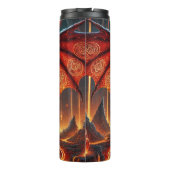 Vurige draak over gesmolten vulkaan thermosbeker (Achterkant)