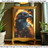 Vurige Dramatische Black Raven Crow DF3R Decoupage Tissuepapier