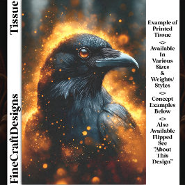 Vurige Dramatische Black Raven Crow DF3R Decoupage Tissuepapier
