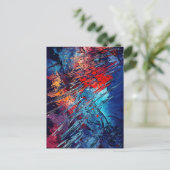Vurige Drift Blauw Rood Hedendaagse Abstracte Kuns Briefkaart (Staand voorkant)