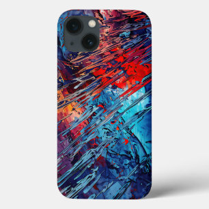 Vurige Drift Blauw Rood Hedendaagse Abstracte Kuns Case-Mate iPhone Case