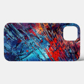 Vurige Drift Blauw Rood Hedendaagse Abstracte Kuns Case-Mate iPhone Case (Achterkant (horizontaal))