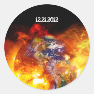 Vurige Einde van de Apocalyps van de Aarde Ronde Sticker