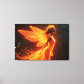 Vurige fee meisje rode gloed vleugels schattige ma canvas afdruk (Voorkant)