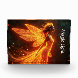 Vurige fee meisje rode gloed vleugels schattige ma fotoblokken