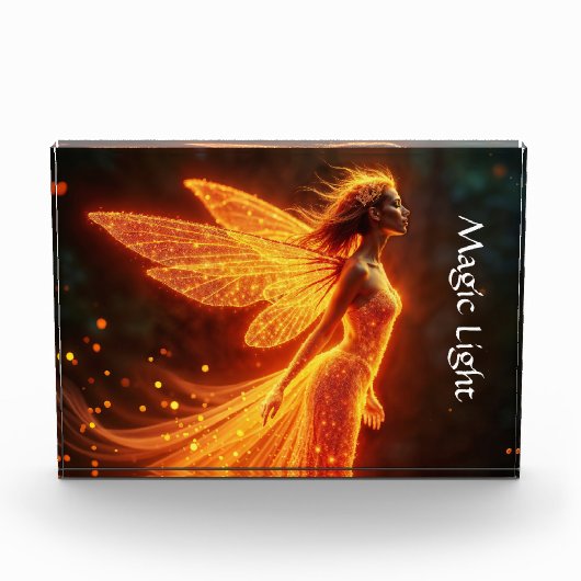 Vurige fee meisje rode gloed vleugels schattige ma fotoblokken (Voorkant)