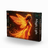 Vurige fee meisje rode gloed vleugels schattige ma fotoblokken (Rechts)