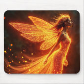 Vurige fee meisje rode gloed vleugels schattige ma muismat (Voorkant)
