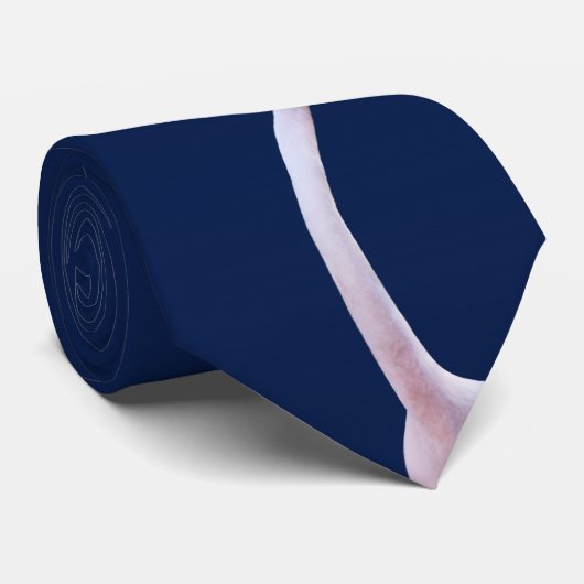 Vurige Flamingo Stropdas (Navy) (Opgerold)