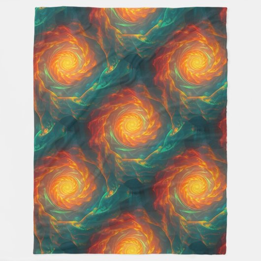 vurige fractals fleece deken (Voorkant)