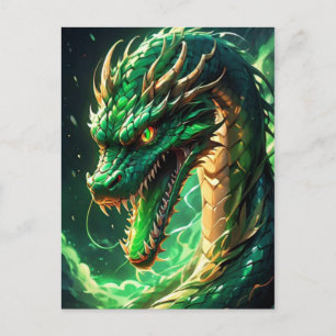 Vurige groene draak briefkaart
