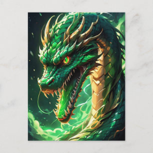 Vurige groene draak briefkaart