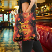 Vurige Halloween met vleermuizen en spook-taculair Tote Bag