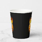 Vurige Halloween pompoen gezicht Papieren Bekers (Rechts)