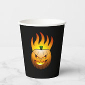 Vurige Halloween pompoen gezicht Papieren Bekers (Voorkant)