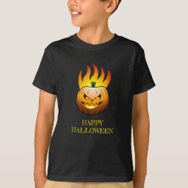 Vurige Halloween pompoen gezicht T-shirt