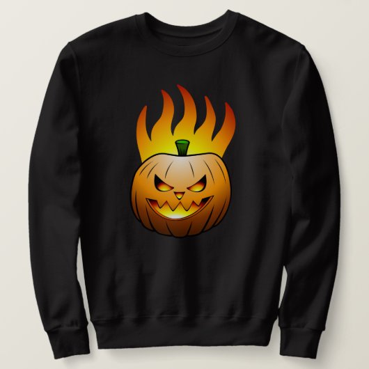 Vurige Halloween pompoen gezicht Trui (Design voorkant)