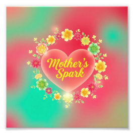 Vurige hartvonk van moeder foto afdruk