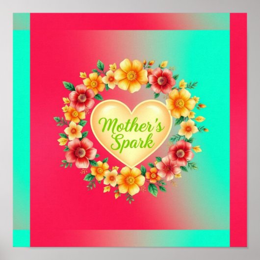 Vurige hartvonk van moeder poster (Voorkant)