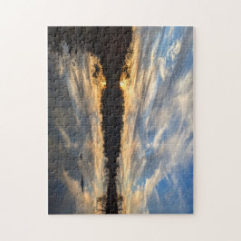 Vurige Herfst zonsondergang Legpuzzel