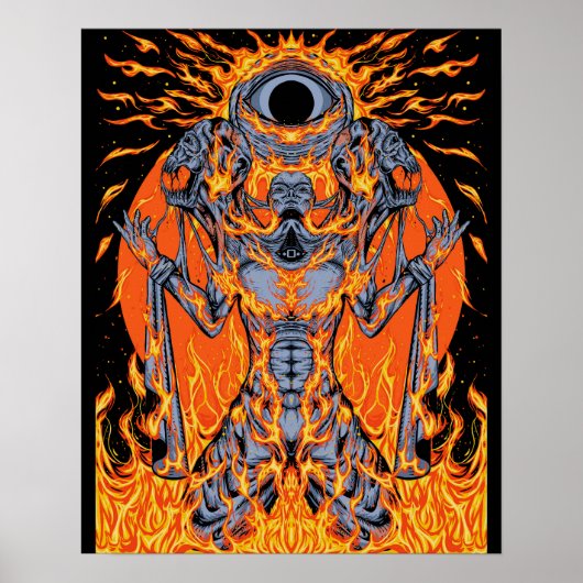 vurige kosmische entiteit poster (Voorkant)