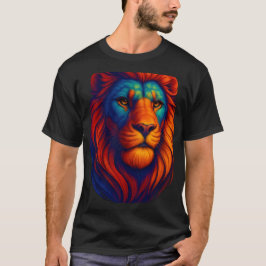 vurige leeuwenkop realistische t-shirt voor mannen