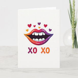 Vurige Lippen Xo Xo Kunstkaart Kaart