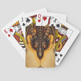 Vurige oude draak mystieke fantasie pokerkaarten