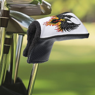 Vurige Phoenix Rijzende Vuurvogel Zwarte Stam Vlam Golfheadcover