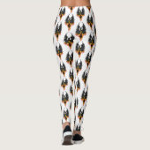Vurige Phoenix Rijzende Vuurvogel Zwarte Stam Vlam Leggings (Achterkant)