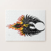 Vurige Phoenix Rijzende Vuurvogel Zwarte Stam Vlam Legpuzzel (Horizontaal)